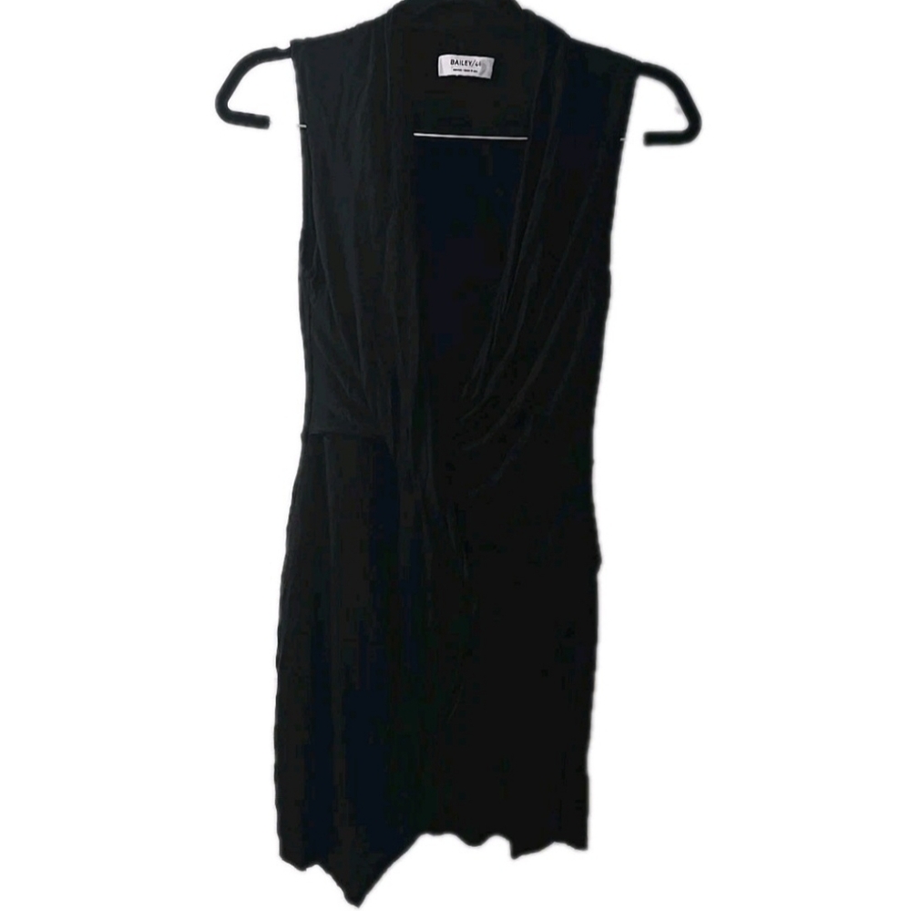 Bailey 44 Black Draped Tank Dress Bodycon Size Medium‎ Made In USA